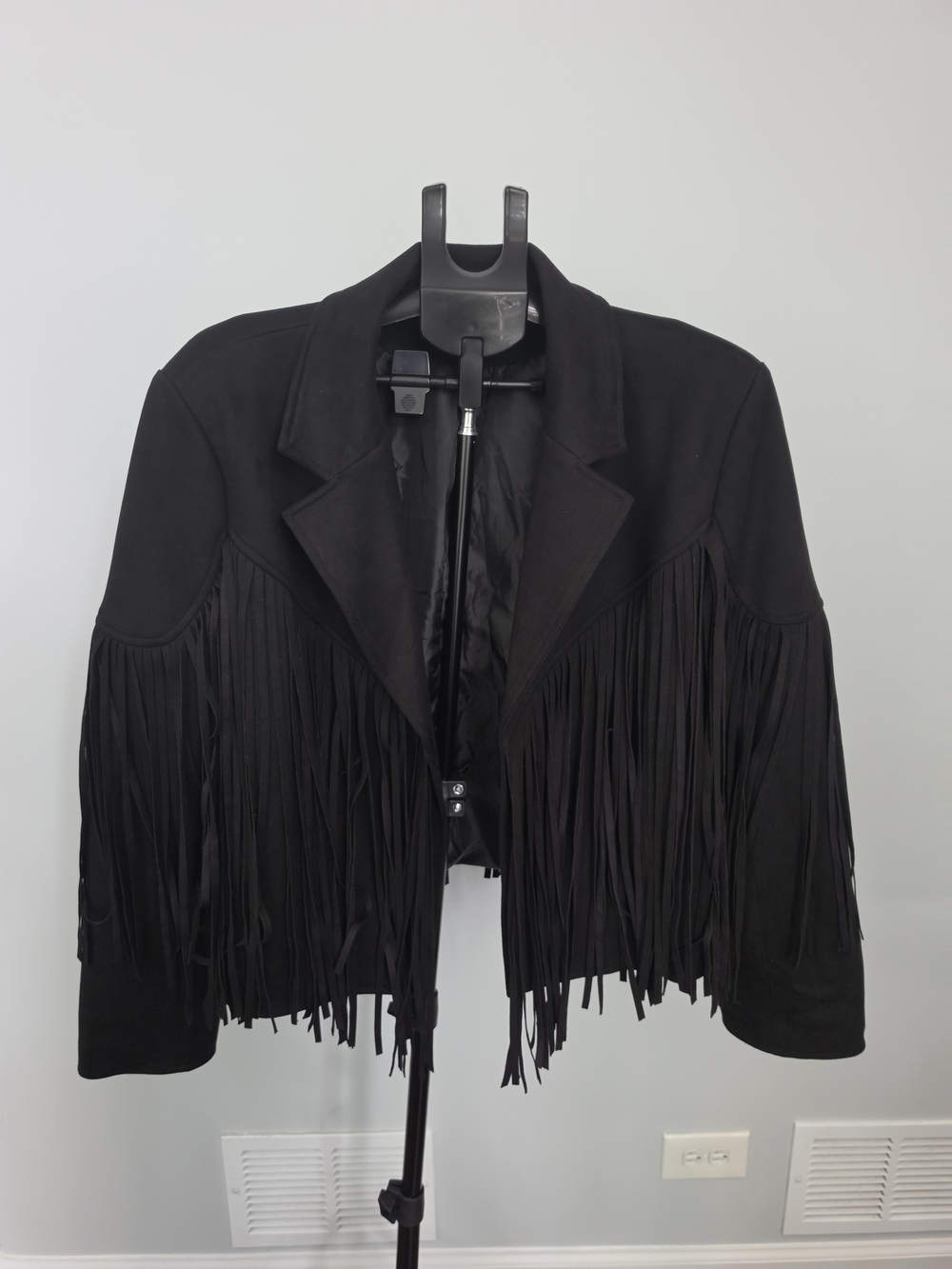 Black Suede Fringe Women's Jacket